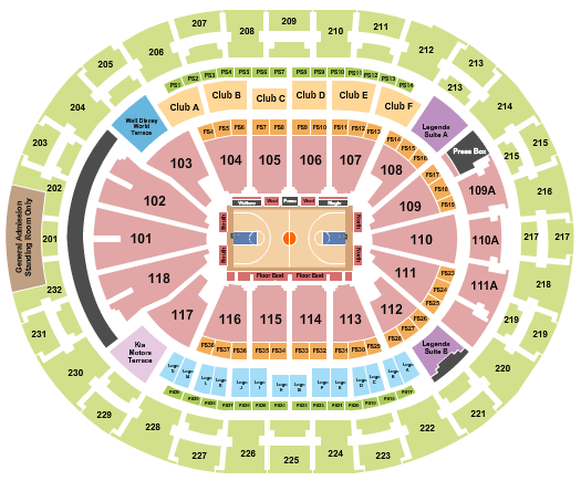 Kia Center Orlando Magic Seating Chart